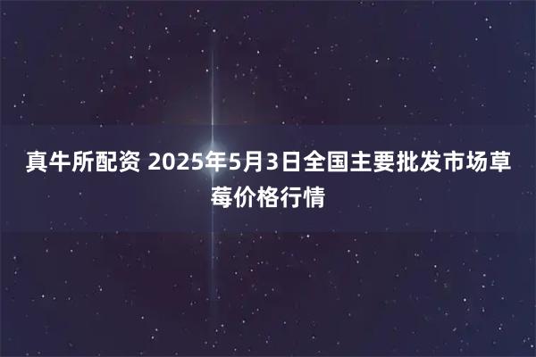 真牛所配资 2025年5月3日全国主要批发市场草莓价格行情