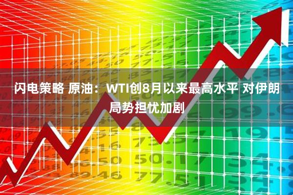 闪电策略 原油：WTI创8月以来最高水平 对伊朗局势担忧加剧